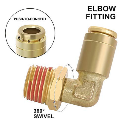 Hromee Air Line Service for Air Spring Suspension with Fittings, Schrader Valves and 20FT Hose Air Bag Replacement Components - size: Air Line Kit