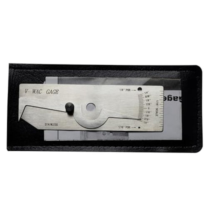 HFS(R) V-WAC Single Weld Gage Welding Inspection Thread Gauge Inch Stainless Steel Checks Undercut Crown Height Porosity Pits - size: Inch V-WAC