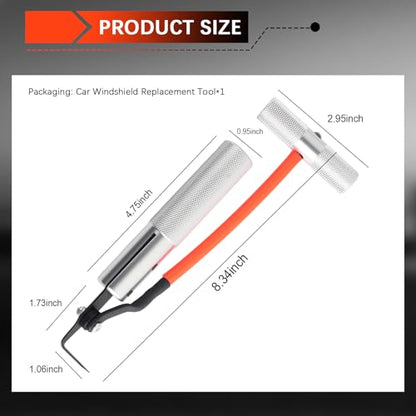 Car Windshield Removal Tool,Upgraded Auto Glass Removal Tools with Non-Slip Knurled Handle & Sharp Blade Tip,Extended & Portable Car Windshield Cutting Tool for Cars SUVs