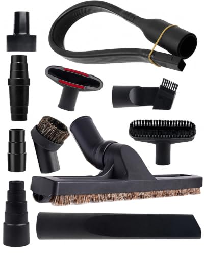 11 Pcs Household Vacuum Attachments for Shop Vac Accessories - 2 1/2" to 1 1/4" Vacuum Hose Adapter, 1 7/8" to 1" Adapter for Shop Vac, 1 1/4" Vacuum Brush Flexible Crevice Tool - color: 11 Pcs-Vacuum Attachments