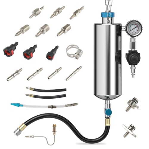 Non-Dismantle Fuel Injector Cleaner Kit 150PSI Adjustable Press | 1000ML capacity; fitted with 21 universal adapters; designed for gasoline vehicle fuel system maintenance