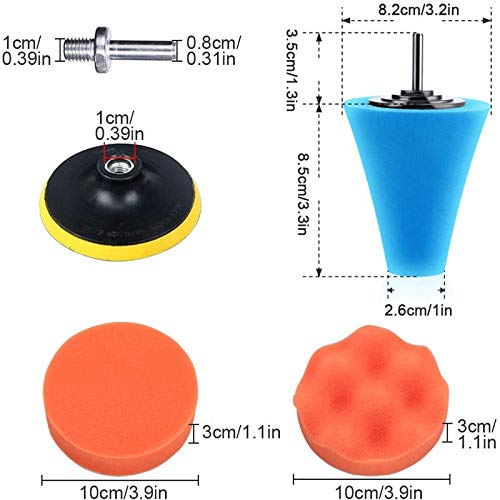 Car Buffers and Polishers Kit for Drill, 14Pcs Drill Polishing Wheel Foam Ball Buffing Pads Sponge Ball for Automotive Car Wheels Care, Metal, Plastic, Ceramic and Glass