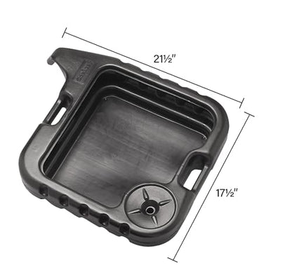Scepter AMKIT01 15.5 Quart Oil Drain Pan with Pour Spout and 18-Inch Mechanics Funnel Kit for Automotive Fluids Including Engine Oil, Anti-Freeze, Transmission Fluid and More, Black - style: 15.5
