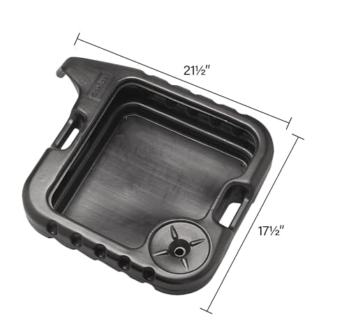 Scepter AMKIT01 15.5 Quart Oil Drain Pan with Pour Spout and 18-Inch Mechanics Funnel Kit for Automotive Fluids Including Engine Oil, Anti-Freeze, Transmission Fluid and More, Black (Pack of 2) - style: 15.5 Quart (Pack of 2)