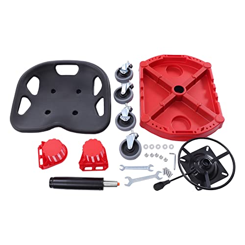 330LBS Capacit Rolling Garage Stool,Adjustable Height Rolling Garage Stool with Tool Tray 360-Degree Swivel Mechanic Stool Seat for Workshop Auto Repair Shop.