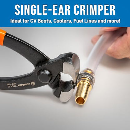 Jonard Tools ECP-100 Compact 8-inch Single Ear Clamp Pliers - Securely Fasten Automotive Hoses, CV Boot Clamps, Air Pressure Systems, Nail Puller Tool, Hose Pliers and Fuel Lines - style: Hose Clamp Pliers
