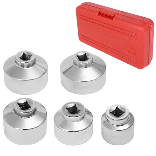 5-Piece 3/8-Inch Drive Oil Filter Wrench Socket Set: 24mm, 27mm, 32mm, 36mm, 38mm