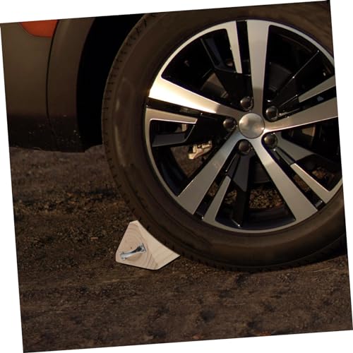 Happyyami Wooden Wheel Chock Tire Stabilizer for Trucks and Cars Anti-Slip Ramps for Travel Trailers RVs and Motorcycles Sturdy 2-Piece Set Grip for Secure Positioning
