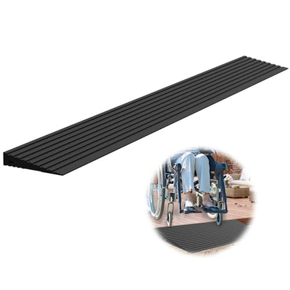 0.8" Rise Threshold Ramps for Doorways, 2000 Lbs Load Capacity, 35.5" Wide Natural Rubber Power Wheelchair Ramp is Adjustable and Cuttable for Doorways, Curb, Sweeper, Power Scooters, Bathroom - size: 0.8" Rise