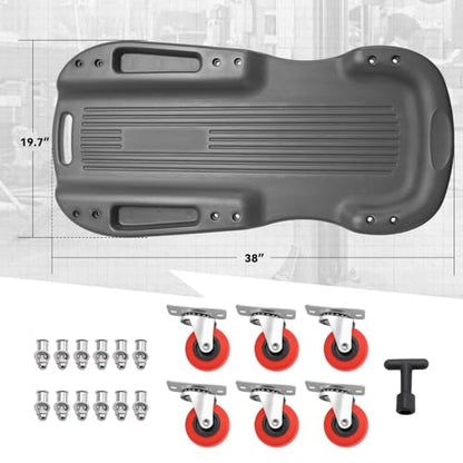 Auto Dynasty Universal 38" L X 20" W Gray Lightweight Rolling Mechanic Creeper Seat Repair Tool for Car Vehicle Home Warehouse - color: Gray