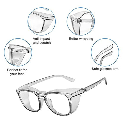 Stylish Safety Glasses Goggles for Women Girls Anti-fog Glasses Protective Eyewear Clear Glasses - color: Grey
