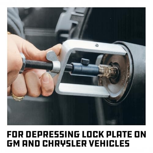Powerbuilt Steering Wheel Lock Plate Remover, Reversible Adapter Includes 9/16 inch-18 and M14-1.5 Threads, Removal & Installation of Lock Plate Snap Rings - 648466