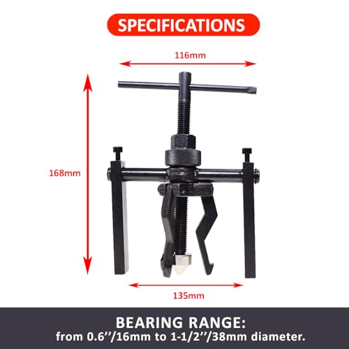 3 Jaw Inner Bearing Puller, Jaw Pilot Bearing Puller Bushing Gear Extractor Heavy Duty Pilot Bearing Removal Tool Small Bearing Pullers