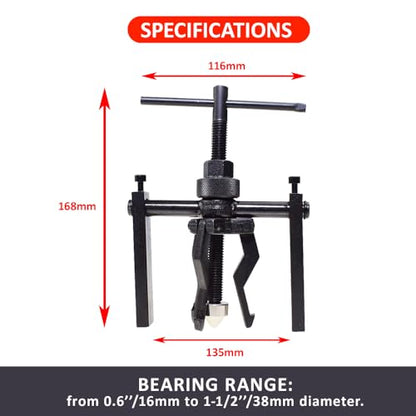3 Jaw Inner Bearing Puller, Jaw Pilot Bearing Puller Bushing Gear Extractor Heavy Duty Pilot Bearing Removal Tool Small Bearing Pullers