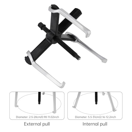ChgImposs 2 Jaw 3 Jaw Gear Puller, Adjustable Bearing Puller, Reversible Removal Tool for Internal External Pulling, Puller Tool for Removal of Pulleys Flywheels Bearings Gears (12 Inch) - size: 12 Inch