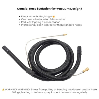 Commercial Heated Carpet & Upholstery Extractor Machine, 160 PSI Hot Water Cleaner, 1.34 HP Vacuum, 149°F Heater, 4.8-Gal and 5.3-Gal Dual Tanks for Auto Detailing, Furniture & Carpet