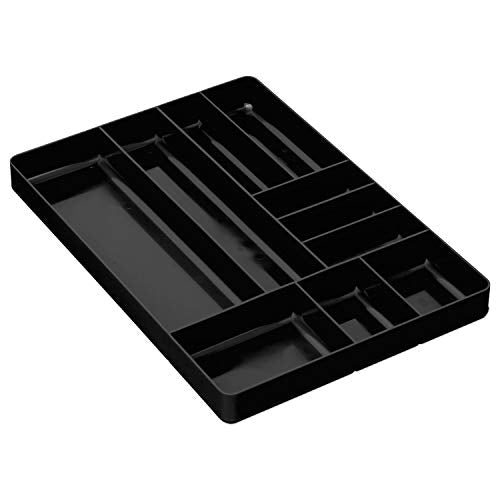Ernst MFG 10 Compartment Drawer Organizer: Heavy Duty Stackable Tray for Automotive Tool Organization -Low Profile Toolbox - Nuts and Bolts, Tools, Parts, Easy to Clean - Black - Made in the USA - color: Black, size: 10-Compartments