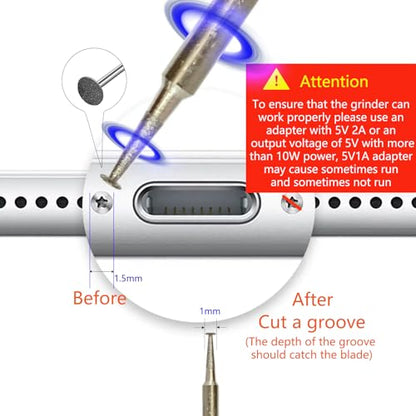 Damaged Screw Removal for iPhone, iPhone Repair Tool, Broken Screw Extractor Kit for Cell Phone,Targetting Small Screw Damaged can not Screw Out by Screwdriver, USB 5V2A Adapter Required