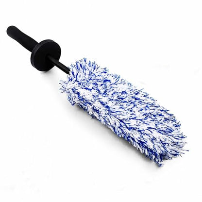Long Handle Microfiber Car Wheel Brush, Wheel Barrel Brush for Rim Cleaning, Wheel Cleaner Brush for Narrow Spokes & Brake Calipers (Blue) - color: Blue