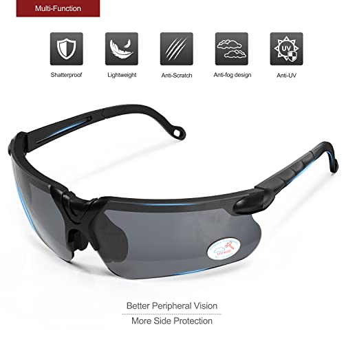 xaegistac Shooting Glasses with Case-Safety Glasses Anti Fog | Z87.1 Certificated Impact Resistance Safety Glasses for Hunting Shooting Sports - color: Black
