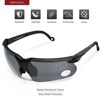 xaegistac Shooting Glasses with Case-Safety Glasses Anti Fog | Z87.1 Certificated Impact Resistance Safety Glasses for Hunting Shooting Sports - color: Black