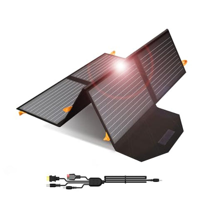 [Upgraded] FlexSolar 60W Portable Solar Panels Chargers IP65 Waterproof | with PD3.0 USB-C, QC3.0 USB-A & DC; Power Emergency Camping for Small Power Station Generator,Phones, Power Banks, Tablets - color: 60W