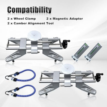 RULLINE Wheel Alignment Tool - Camber Alignment Tool & Wheel Alignment Tool with Magnetic Adapter - Alignment Tool for Car Suspension & Steering Precision Fits 11-25-Inch Rims 2Sets - size: 2Pairs