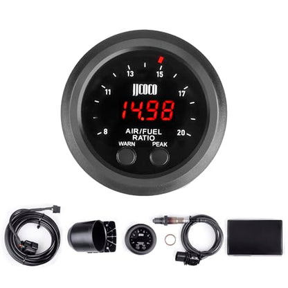 Universal Digital Wideband Air/Fuel Ratio AFR Gauge Kit - 2-1/16"(52mm) with Sensor and Controller Box-Wideband UEGO AFR O2 Oxygen Sensor Controller Gauge