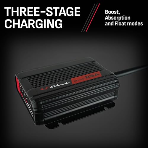 Schumacher Electric Smart Battery Charger and Maintainer - 25A 12V DC-DC - Standard, AGM, Gel, Calcium & Lithium Battery Charger - Use with Smart Alternators for Off-Grid Power - style: SDC370