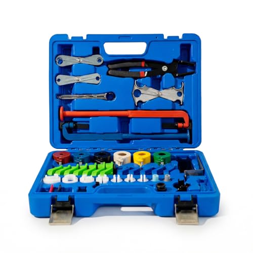 45-Piece Master Quick Disconnect Tool Set, Fuel Line Disconnect Tool Kit Automotive Fuel Line Removal Kit for A/C Fuel and Transmission Systems, Compatible with GM Ford Chrysler