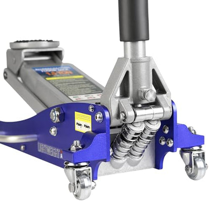 1.5 Ton Floor Jack Hydraulic Low Profile Jack Racing Heavy Duty Aluminum and Steel Racing Floor Jack with Dual Piston Quick Lift Pump 1.5 Ton (3000 lb) Capacity Lift Range 3.5"-14.0" Grey - color: Aluminum 1.5T Dual Pump 3.5"-14.0"