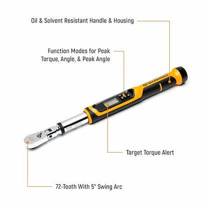 GEARWRENCH 3/8" Flex Head Electronic Torque Wrench with Angle, 10-100 ft/lbs. - 85078 - style: 3/8 Drive Flex Head with Angle