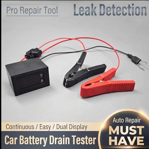 Automotive Parasitic Draw Tester, Car Battery Leakage Detector with Fuse Adapter, Safe No-Disconnect Current Leak Finder Diagnostic Tool for Vehicles, Trucks & SUVs