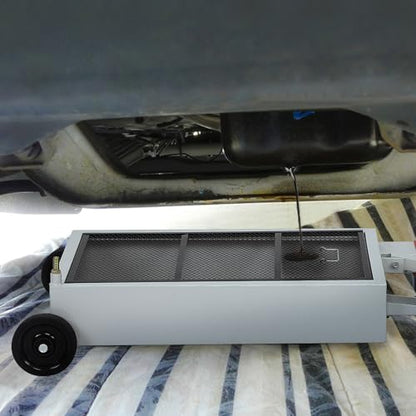 Oil Drain Pan with Pump 15 Gallon Oil Drain Tank, 57L Foldable T-Handle Low Profile Oil Drain Pan with 7.2ft Hose for Under Car, SUV, Truck Oil Changing - color: 15 Gal-Grayish-white