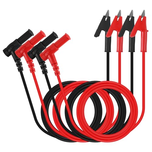 2Pack Multimeter Test Leads Banana Plug to Alligator Clips L-Type Pure Copper Cable for Electrical Testing Multimeter Probes 1M - color: 2set banana to clips L