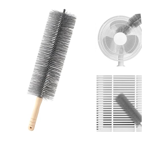Fan Cleaning Brush, 2026 New Bendable Microfiber Head Dusting Brushes, Reusable Fan Cleaner Brush Dust Remover for Electric Fans, Air Conditioning, Car Vents and Blind，Grey：43cm - color: Gray, size: 43cm