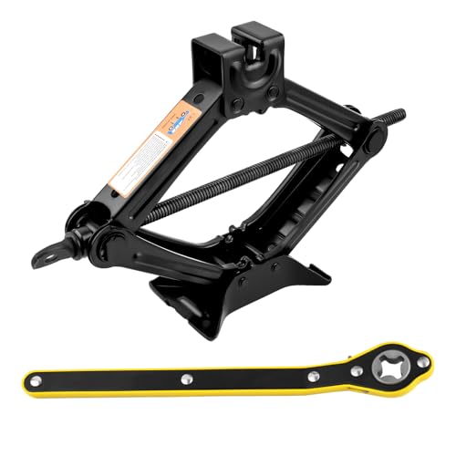 Scissor Jack for Car with Ratchet Wrench,1.5T (3307lbs) Capacity Scissor Car Jack Kit for Lifting Light Vehicles,Heavy Duty Vehicle Accessories Tire Jacks Lifting Range of 3.94-13.19" - color: 1.5T