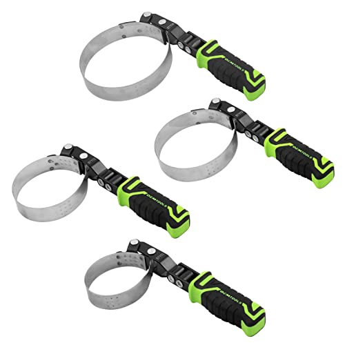OEMTOOLS 87117 4 Piece Professional Swivel Oil Filter Wrench Set, Strap Wrench Set For Mechanics - size: 4-Piece