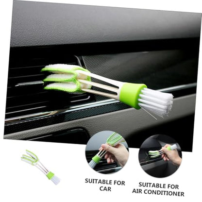 3pcs Double-Ended Car Air Vent Brush Set for Interior Cleaning Air Conditioner Duster Tools with Soft Bristles for Dashboard Keyboard and Outlet Detail
