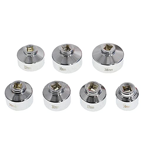labwork 7 Pieces 3/8 Oil Filter Cap Wrench Socket Set Tool Kit 24mm to 38mm Replacement for BMW Mercedes