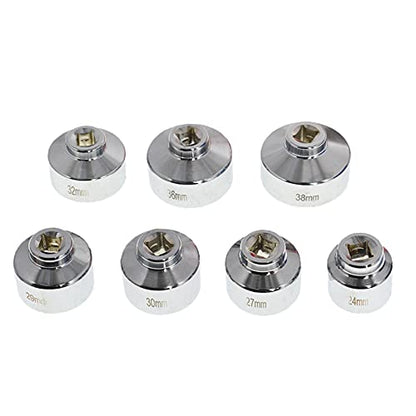 labwork 7 Pieces 3/8 Oil Filter Cap Wrench Socket Set Tool Kit 24mm to 38mm Replacement for BMW Mercedes