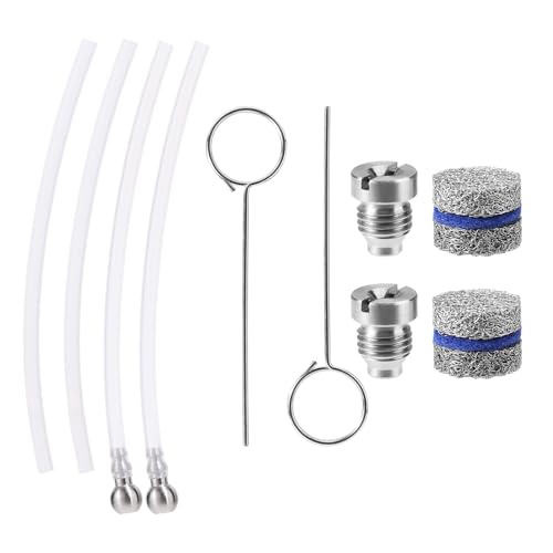 2 Sets Foam Cannon Orifice Kit, Universal 0.04in Cannon Orifice Nozzle and Foam Maker Meshes Kit Replacement Parts with Cleaning Tools Straw Filter Balls - color: White, Blue, Silver