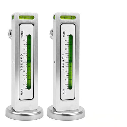 BARTOO Adjustable Aluminum Magnetic Camber Caster Pillar Gauge Universal Wheel Alignment Tool for Cars Trucks RVs Tire Repair, 2-Pack, Silver - size: 2 Pack - Silver