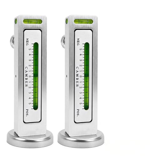 BARTOO Adjustable Aluminum Magnetic Camber Caster Pillar Gauge Universal Wheel Alignment Tool for Cars Trucks RVs Tire Repair, 2-Pack, Silver - size: 2 Pack - Silver