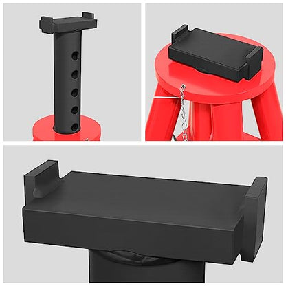 DNA Motoring 10T Pin-Type Jack Stands Heavy Duty Steel 10 Ton (20,000 lbs) Capacity,Adjustable Height 28"-47.5",TOOLS-00300