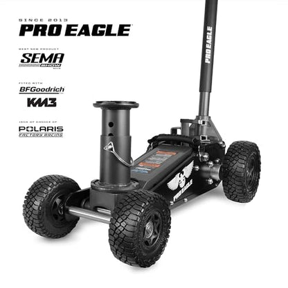 Pro Eagle 2 Ton The Beast Big Wheel Off Road Jack - Heavy Duty Hydraulic Floor Jack for Lifted Trucks & SUVs - All Terrain High Lift with 8" Extension & Skid Plate