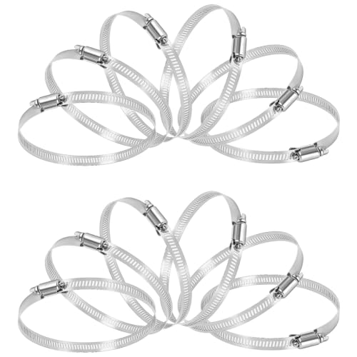 TICONN 4PCS Hose Clamp Set - 3''–4'' 304 Stainless Steel Worm Gear Hose Clamps for Pipe, Intercooler, Plumbing, Tube and Fuel Line (91–114 mm) - size: SAE #60 4PCS 3''~4"
