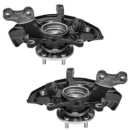 Detroit Axle - FWD Front Steering Knuckles & Wheel Hub Bearings + Struts and Coil Spring Replacement for 2004-2010 Toyota Sienna - 4pc Set - size: 4QU48619/ Big strut kit