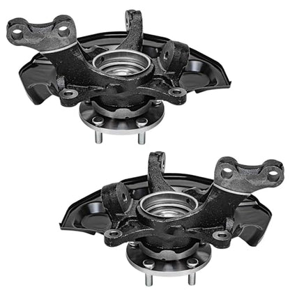 Detroit Axle - FWD Front Steering Knuckles & Wheel Hub Bearings + Struts and Coil Spring Replacement for 2004-2010 Toyota Sienna - 4pc Set - size: 4QU48619/ Big strut kit