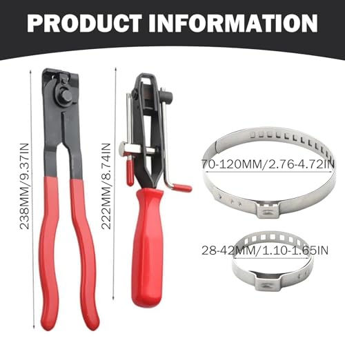 CV Boot Clamp Pliers Kit Universal Adjustable CV Boot Clamp Tool Joint Banding Tools for Fuel Filters Water Pumps Joint Boots